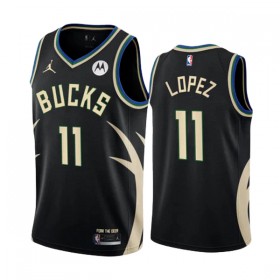 Maillot NBA Milwaukee Bucks Brook Lopez 11 Jordan 2022-23 Statement Edition Noir Swingman - Homme